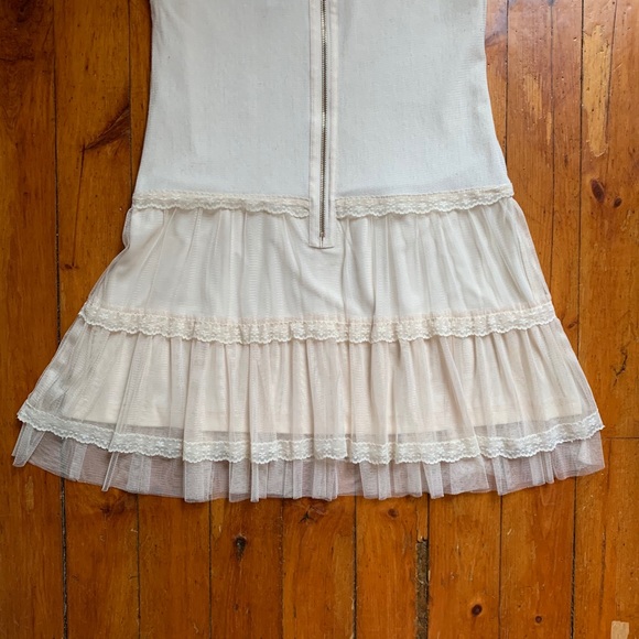 Ultra Pink Lace Layered Dress with Cap Sleeve - Picture 8 of 8